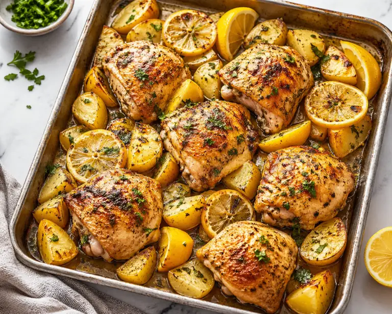 lemon chicken traybake