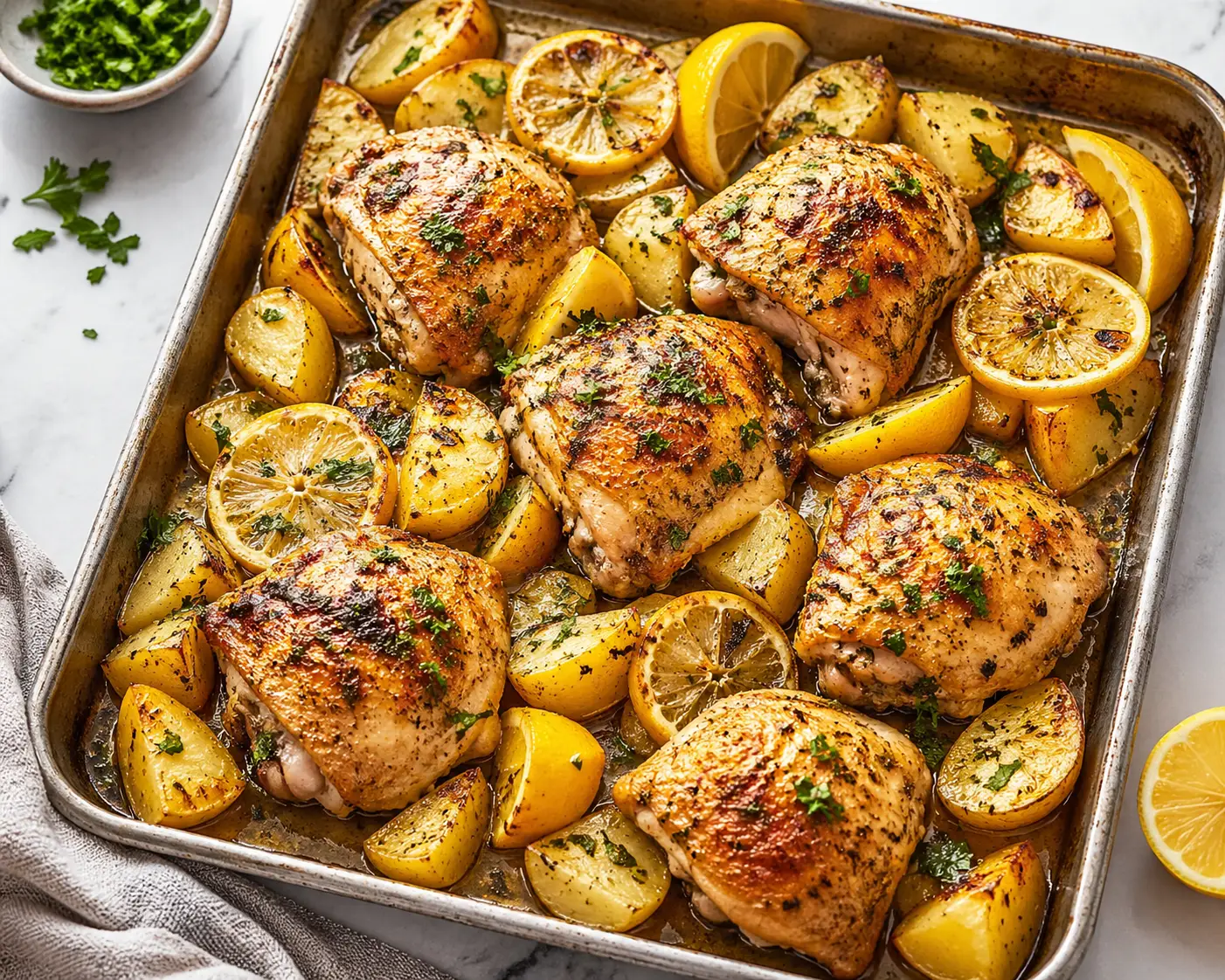 lemon chicken traybake